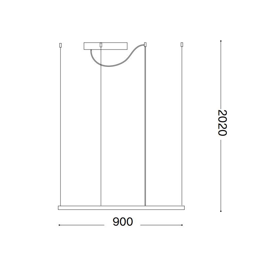 Ideal Lux - LED luster na sajli ORACLE SLIM LED/53W/230V 3000K CRI 90 90x90 cm crna