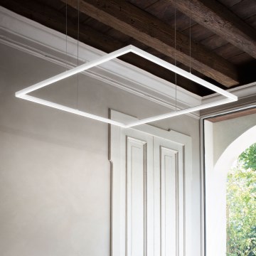 Ideal Lux - LED luster na sajli ORACLE SLIM LED/53W/230V 3000K CRI 90 90x90 cm bela