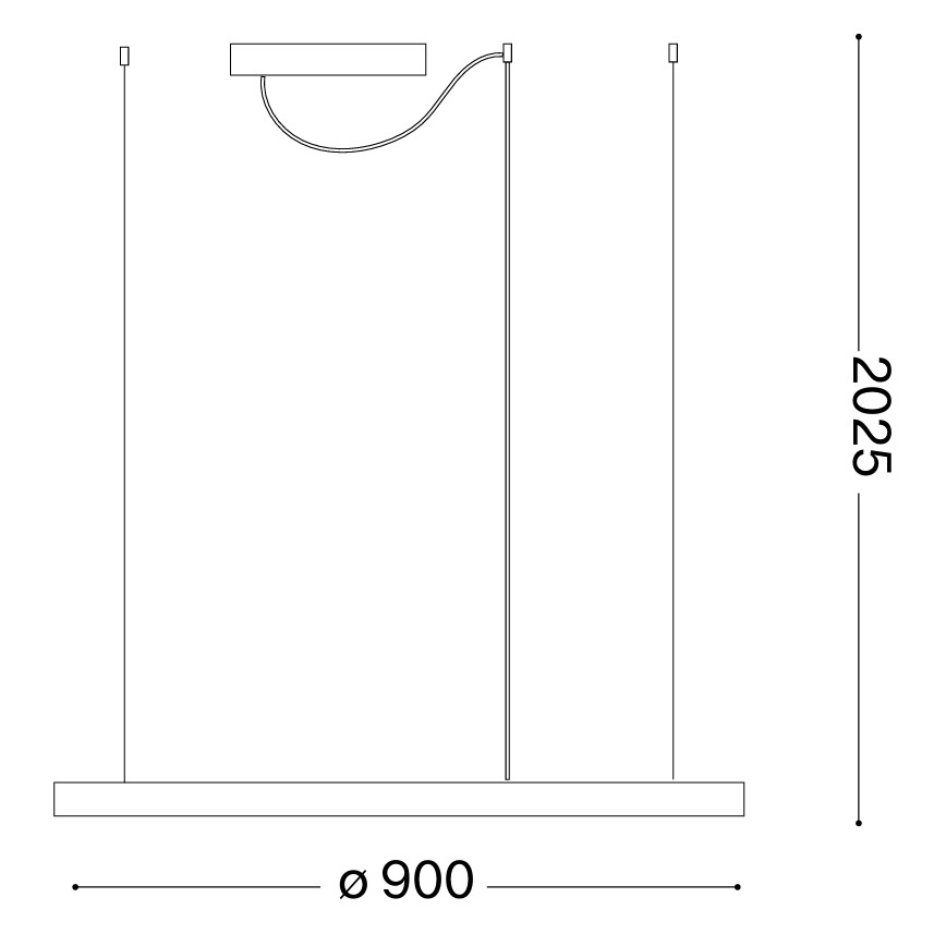 Ideal Lux - LED luster na sajli ORACLE SLIM LED/53W/230V 4000K CRI 90, prečnik 90 cm, zlatna