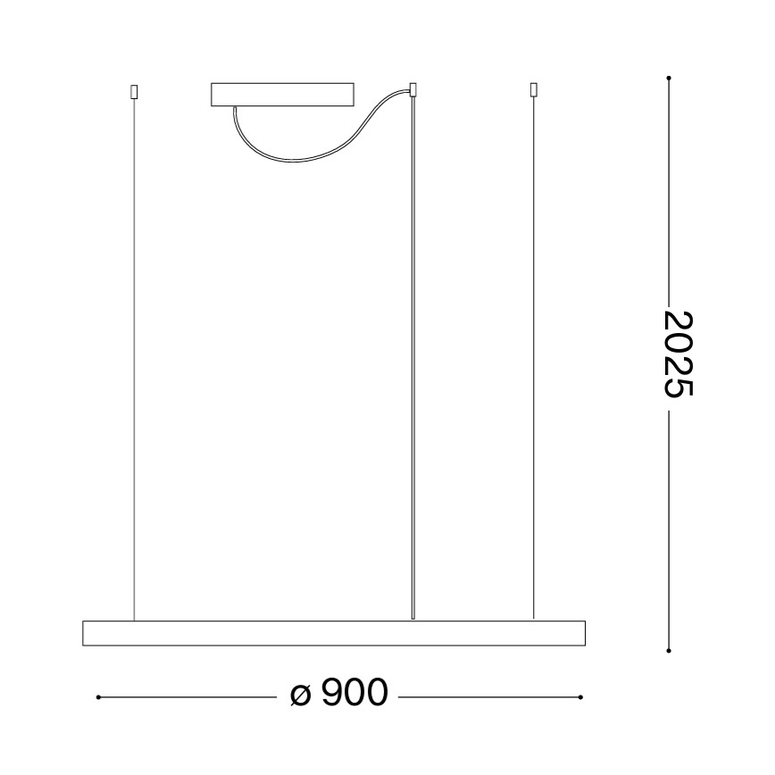 Ideal Lux - LED luster na sajli ORACLE SLIM LED/53W/230V 3000K CRI 90 prečnik 90 cm zlatna