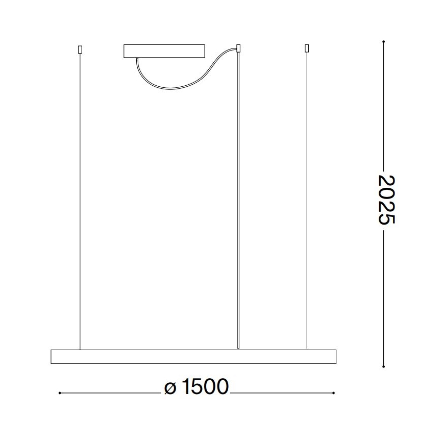 Ideal Lux - LED prigušiva luster na sajli ORACLE SLIM LED/77W/230V 3000K CRI 90 prečnik 150 cm crna