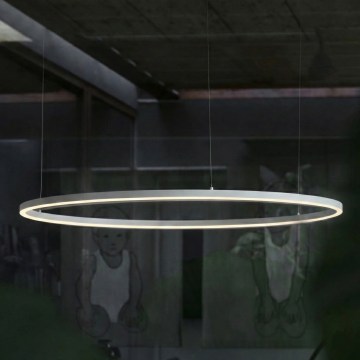 Ideal Lux - LED luster na sajli ORACLE SLIM LED/83W/230V 2700K CRI 90 prečnik 150 cm bela