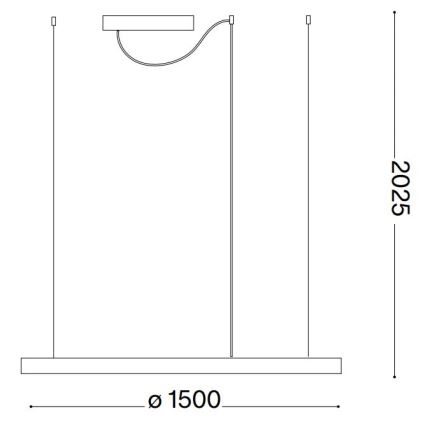 Ideal Lux - LED luster na sajli ORACLE SLIM LED/83W/230V 2700K CRI 90 prečnik 150 cm bela