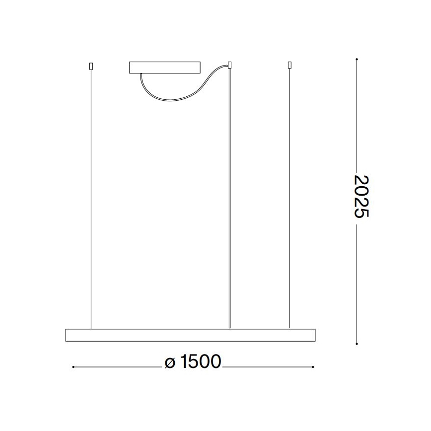 Ideal Lux - LED luster na sajli ORACLE SLIM LED/83W/230V 2700K CRI 90 prečnik 150 cm crna
