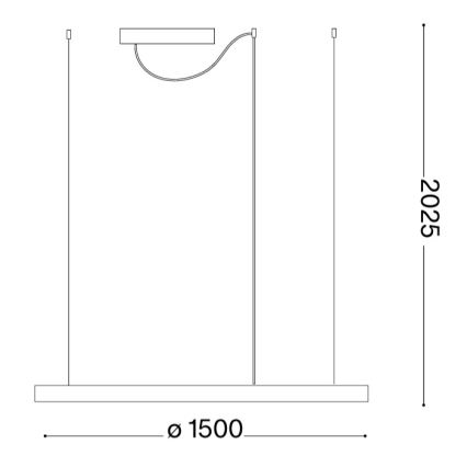 Ideal Lux - LED luster na sajli ORACLE SLIM LED/83W/230V 3000K CRI 90 prečnik 150 cm zlatna