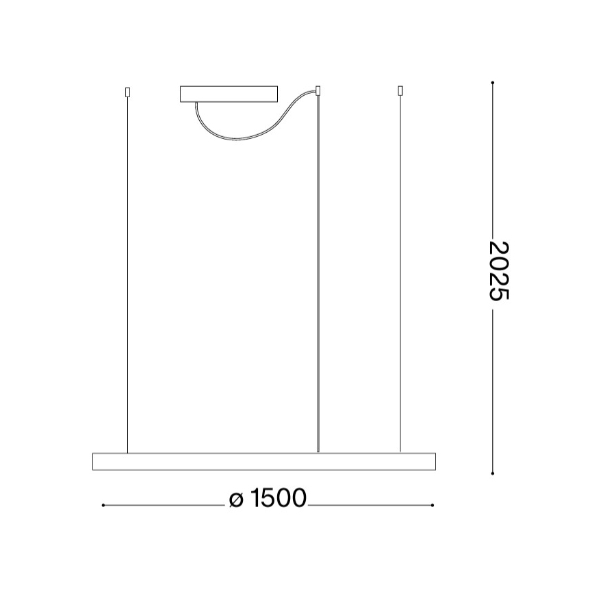 Ideal Lux - LED luster na sajli ORACLE SLIM LED/83W/230V 4000K prečnik 150 cm u zlatnoj boji