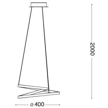Ideal Lux - LED luster na sajli OZ LED/38W/230V, prečnik 40 cm, CRI 90, zlatna