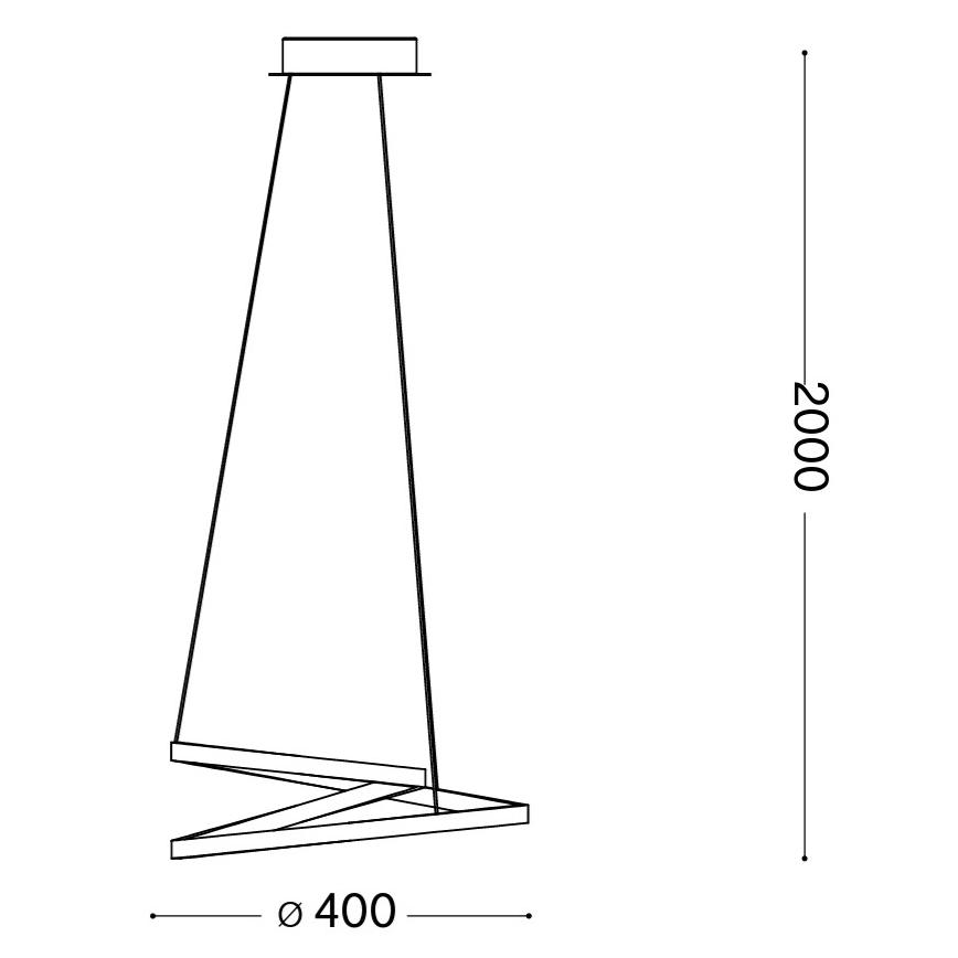 Ideal Lux - LED luster na sajli OZ LED/38W/230V, prečnik 40 cm, CRI 90, zlatna