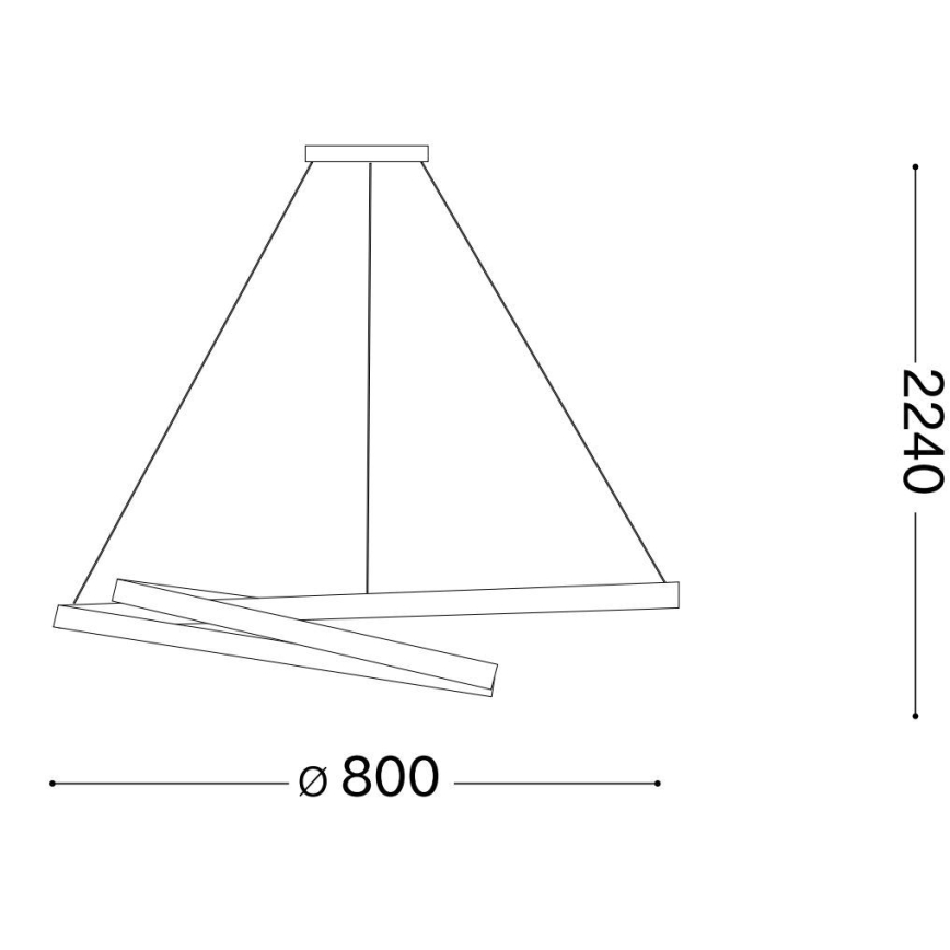 Ideal Lux - LED luster na sajli OZ LED/52W/230V prečnik 80 cm CRI 90 crna