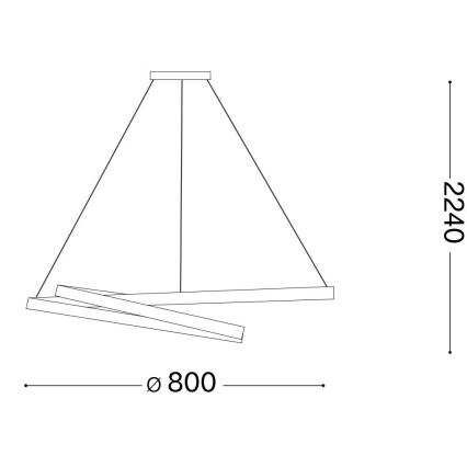 Ideal Lux - LED luster na sajli OZ LED/52W/230V prečnik 80 cm CRI 90 zlatna