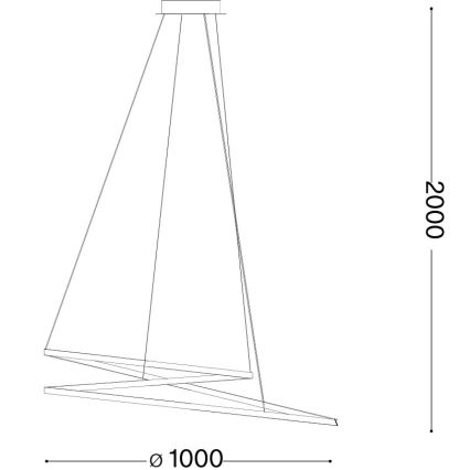 Ideal Lux - LED luster na sajli OZ LED/75W/230V prečnik 100 cm CRI 90 zlatna
