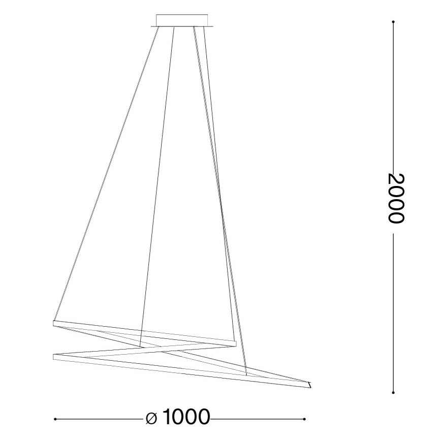 Ideal Lux - LED luster na sajli OZ LED/75W/230V prečnik 100 cm CRI 90 zlatna