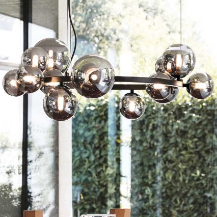 Ideal Lux - LED luster na sajli PERLAGE 11xG9/3W/230V, prečnik 73 cm, crna/dimljeno-crna