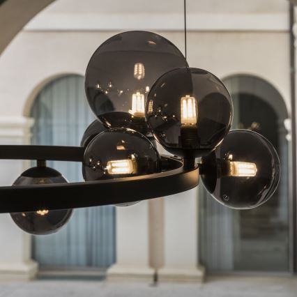 Ideal Lux - LED luster na sajli PERLAGE 11xG9/3W/230V, prečnik 73 cm, crna/dimljeno-crna