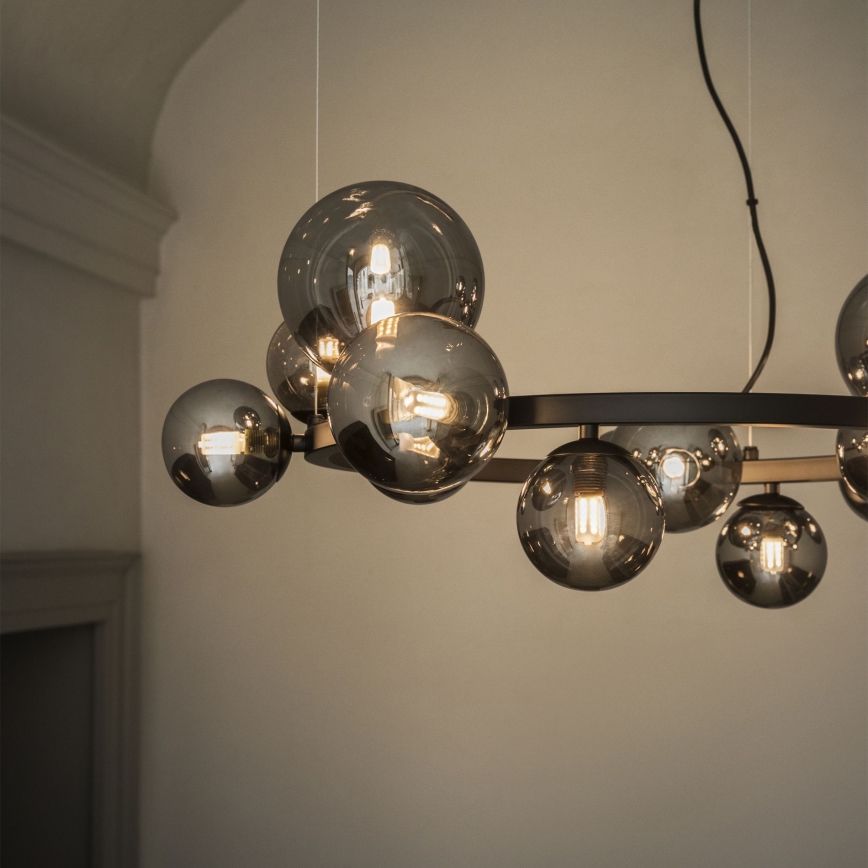 Ideal Lux - LED luster na sajli PERLAGE 11xG9/3W/230V, prečnik 73 cm, crna/dimljeno-crna