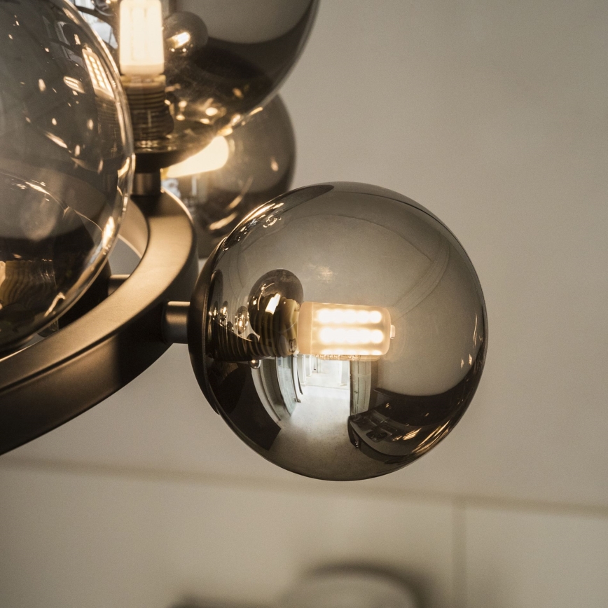 Ideal Lux - LED luster na sajli PERLAGE 11xG9/3W/230V, prečnik 73 cm, crna/dimljeno-crna