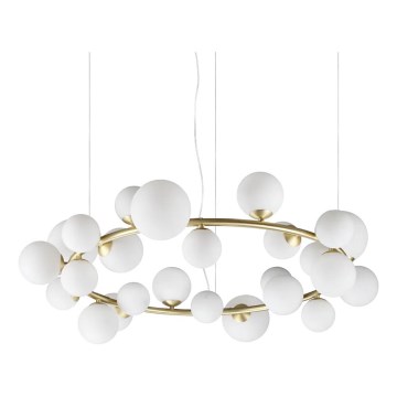 Ideal Lux - LED luster na sajli PERLAGE 25xG9/3W/230V 110 cm zlatna/bela