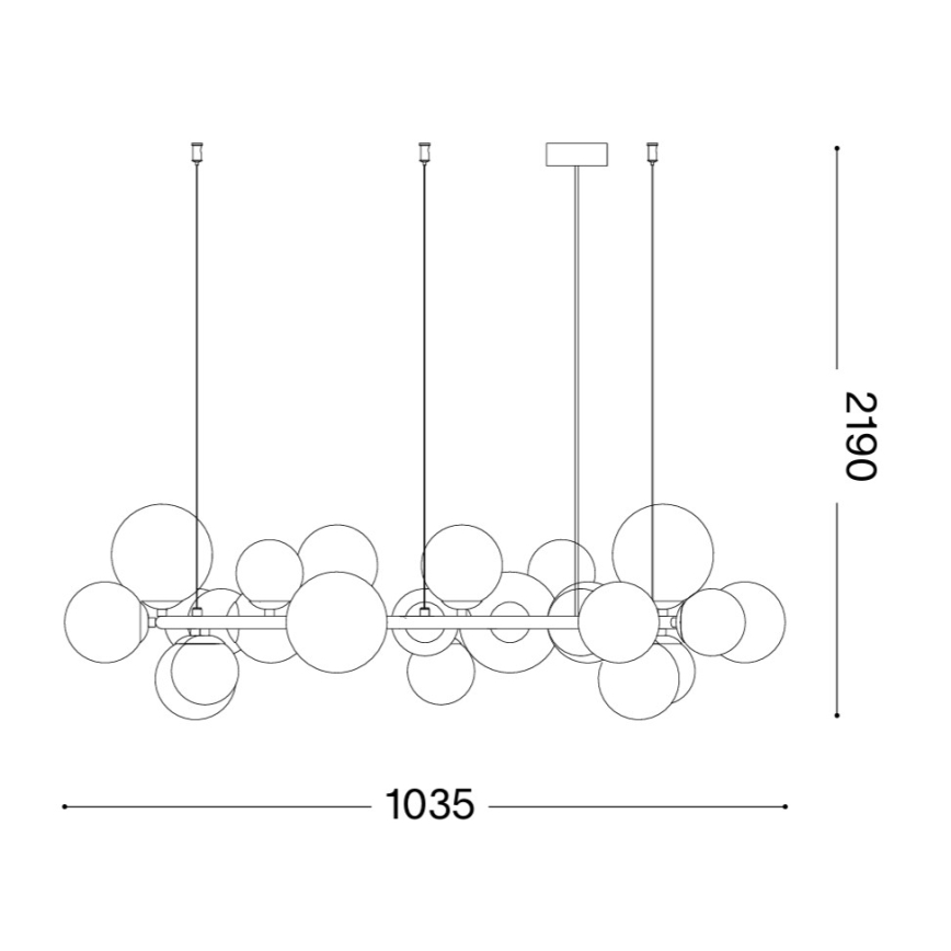 Ideal Lux - LED luster na sajli PERLAGE 25xG9/3W/230V 110 cm zlatna/zadimljena bež