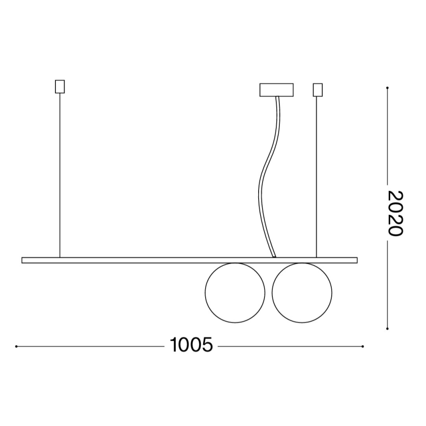 Ideal Lux - LED luster na sajli PERLINE 2xG9/3W/230V zlatan