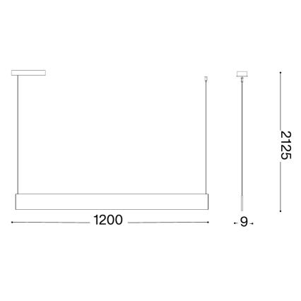 Ideal Lux - LED luster na sajli STEEL LED/24W/230V 3000K CRI 90 120 cm bela