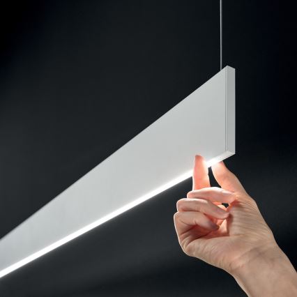 Ideal Lux - LED luster na sajli STEEL LED/24W/230V 3000K CRI 90 120 cm bela