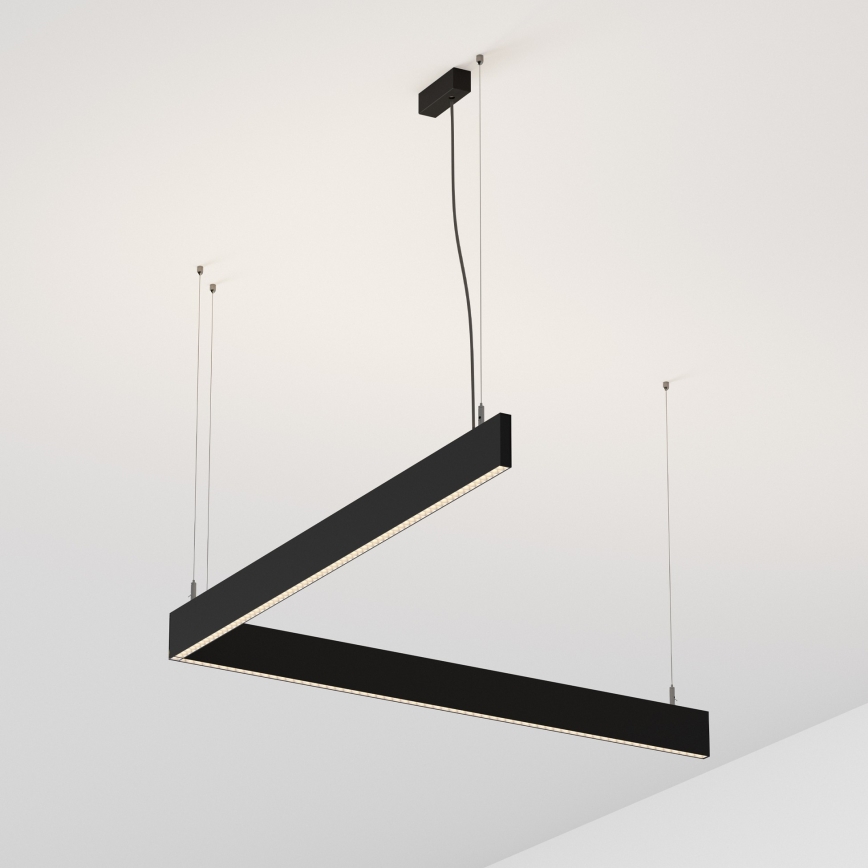 Ideal Lux - LED luster na sajli STEEL LED/29W/230V 3000K CRI 90 120 cm crna