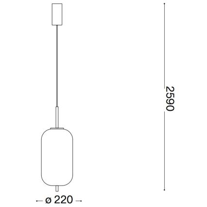 Ideal Lux - LED luster na sajli UMILE LED/20W/230V prečnik 22 cm CRI 90 mesing/bela