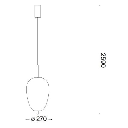 Ideal Lux - LED luster na sajli UMILE LED/20W/230V prečnik 27 cm CRI 90 mesing/bela