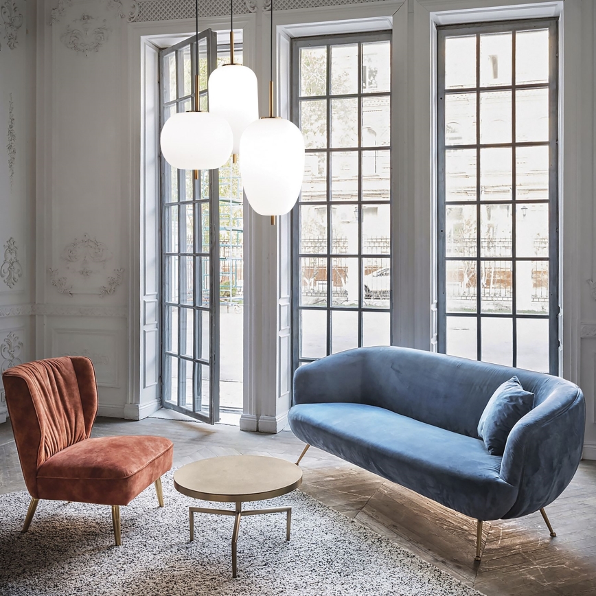 Ideal Lux - LED luster na sajli UMILE LED/20W/230V prečnik 30 cm CRI 90 mesing/bela