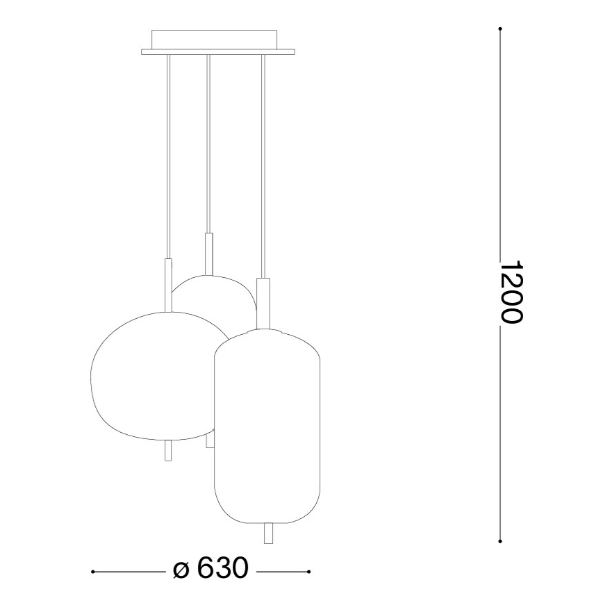 Ideal Lux - LED luster na sajli UMILE LED/55W/230V prečnik 63 cm CRI 90 mesing/bela