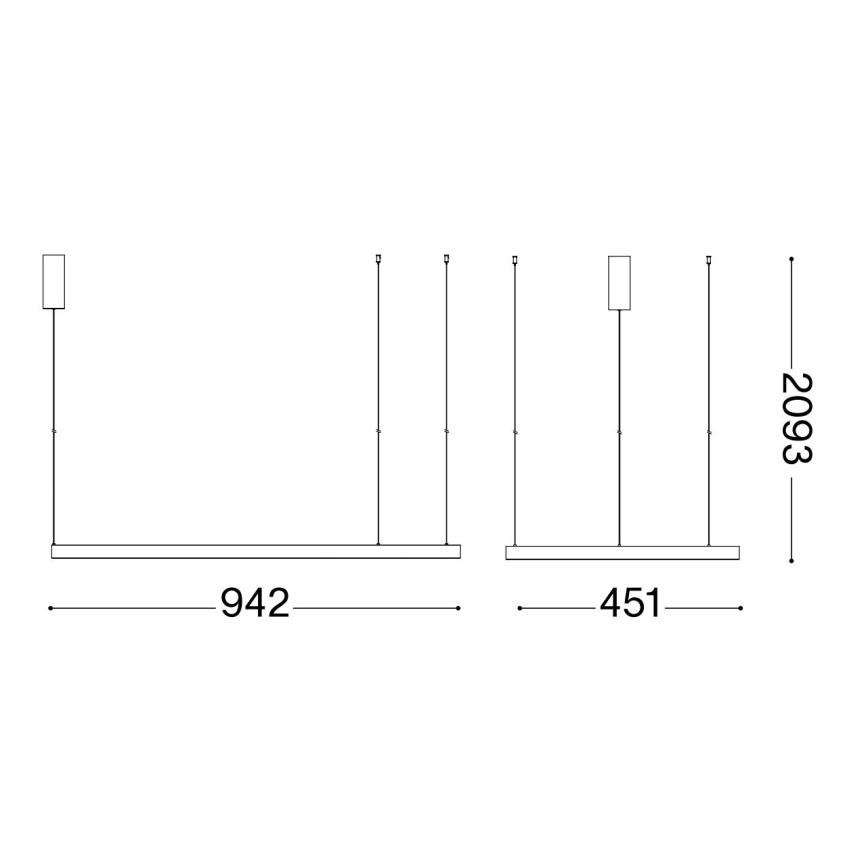 Ideal Lux - LED luster na sajli WAVES LED/37W/230V CRI 90 bela