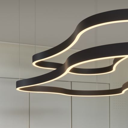 Ideal Lux - LED luster na sajli WAVES LED/45W/230V CRI 90 crna