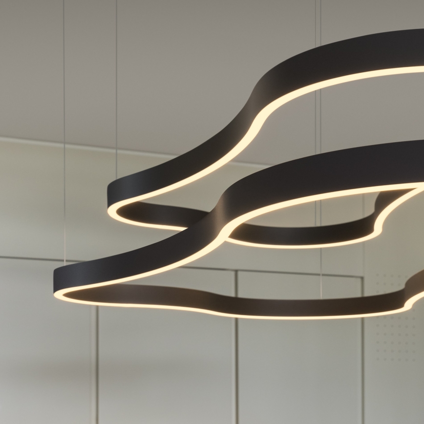 Ideal Lux - LED luster na sajli WAVES LED/45W/230V CRI 90 crna