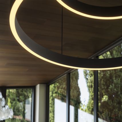 Ideal Lux - LED luster na sajli WAVES LED/45W/230V CRI 90 crna