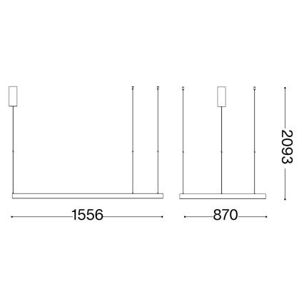 Ideal Lux - LED luster na sajli WAVES LED/54W/230V CRI 90 mesing