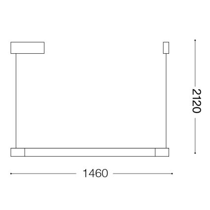 Ideal Lux - LED Luster na sajli YOKO LED/17W/230V CRI 90 bela