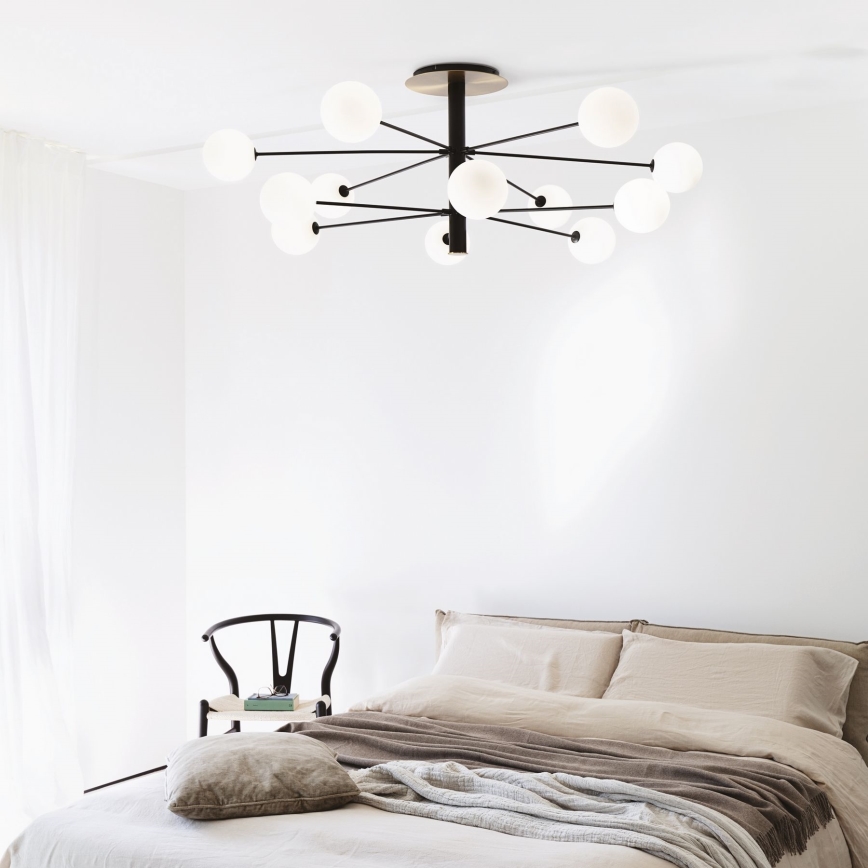 Ideal Lux - LED luster na šipci COSMOPOLITAN 12xG9/3W/230V prečnik 145 cm crna