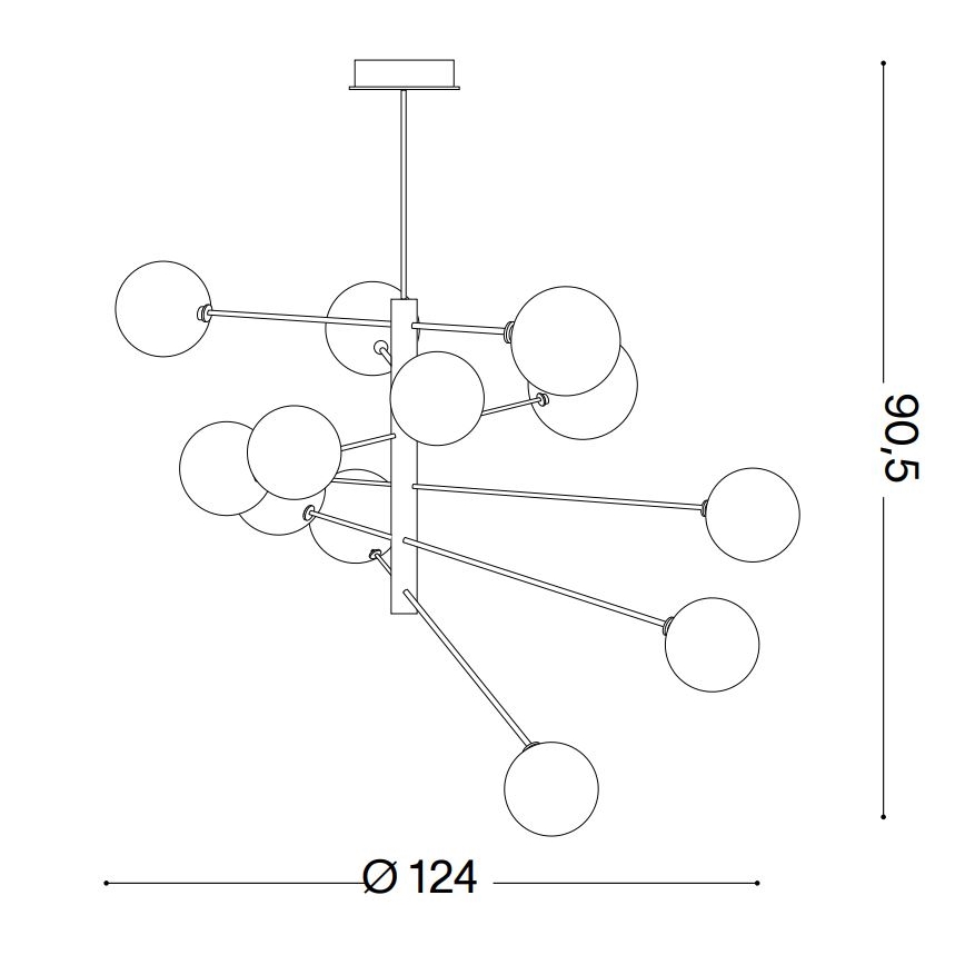 Ideal Lux - LED luster na stalku EQUINOXE 12xG4/2W/230V prečnik 124 cm sjajni hrom/prozirno