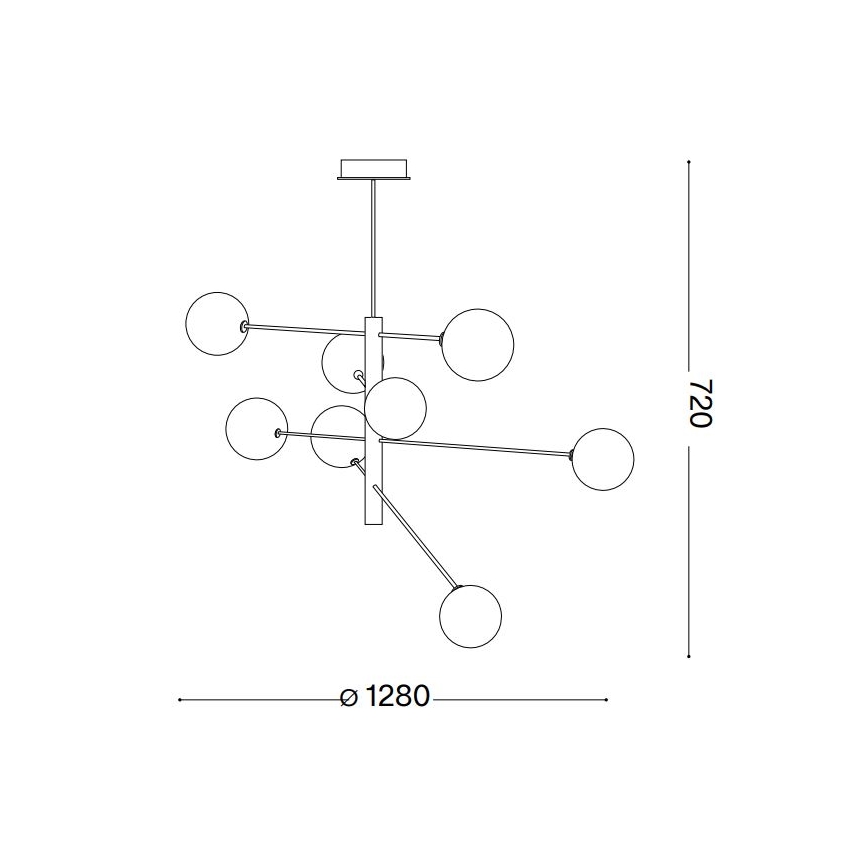 Ideal Lux - LED luster na stalku EQUINOXE 8xG4/2W/230V Ø 128 cm sjajni hrom/dimljeno