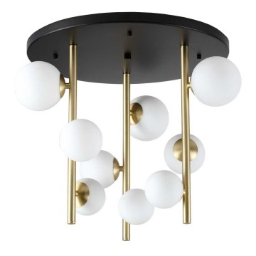 Ideal Lux - LED luster na stalku PERLAGE 9xG9/3W/230V prečnik 55 cm zlatna/bela