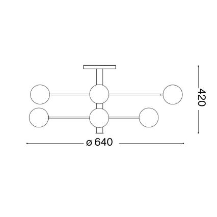 Ideal Lux - LED luster na štangu COSMOPOLITAN 8xG9/3W/230V prečnik 64 cm crna