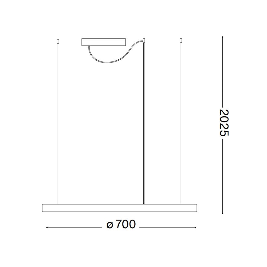 Ideal Lux - LED prigušiva luster na sajli ORACLE SLIM LED/40W/230V 4000K prečnik 70 cm CRI 90 crna