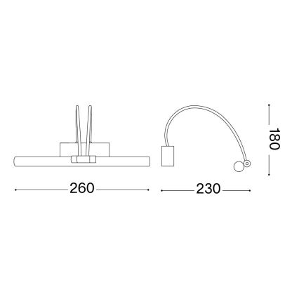 Ideal Lux - LED osvetljenje za slike BOW LED/3,5W/230V CRI 90 26 cm mesing
