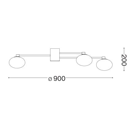 Ideal Lux - LED plafonska lampa HERMES 5xG9/3W/230V prečnik 90 cm bela