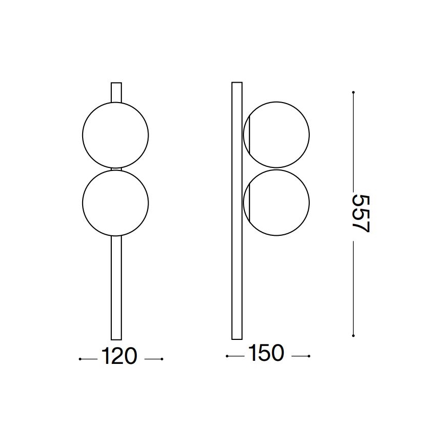 Ideal Lux - LED plafonska svetiljka BINOMIO 2xG9/3W/230V crna