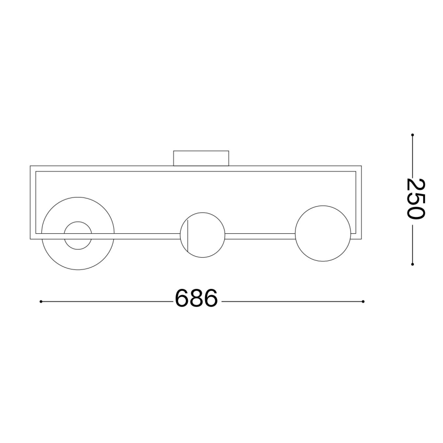 Ideal Lux - LED plafonski luster ANGOLO 3xG9/3W/230V crni