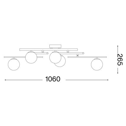 Ideal Lux - LED plafonski luster ATLAS 5xG9/3W/230V zlatna
