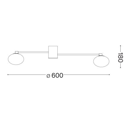 Ideal Lux - LED plafonski luster HERMES 3xG9/3W/230V prečnik 60 cm zlatna