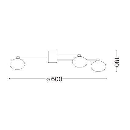 Ideal Lux - LED plafonski luster HERMES 5xG9/3W/230V prečnik 60 cm zlatni
