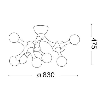 Ideal Lux - LED plafonski luster NODINO 9xG9/3W/230V prečnik 83 cm sjajni hrom/bela